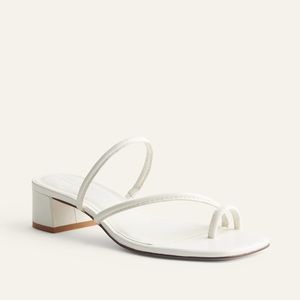 Reformation Meena Toe Ring Block Heel Sandal in White